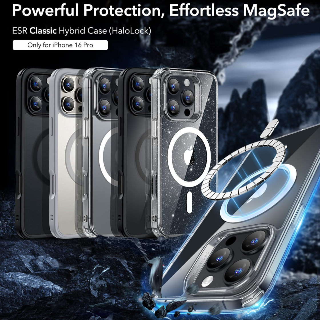ESR - iPhone 16 Pro - Carcasa Classic Hybrid - Clear Black