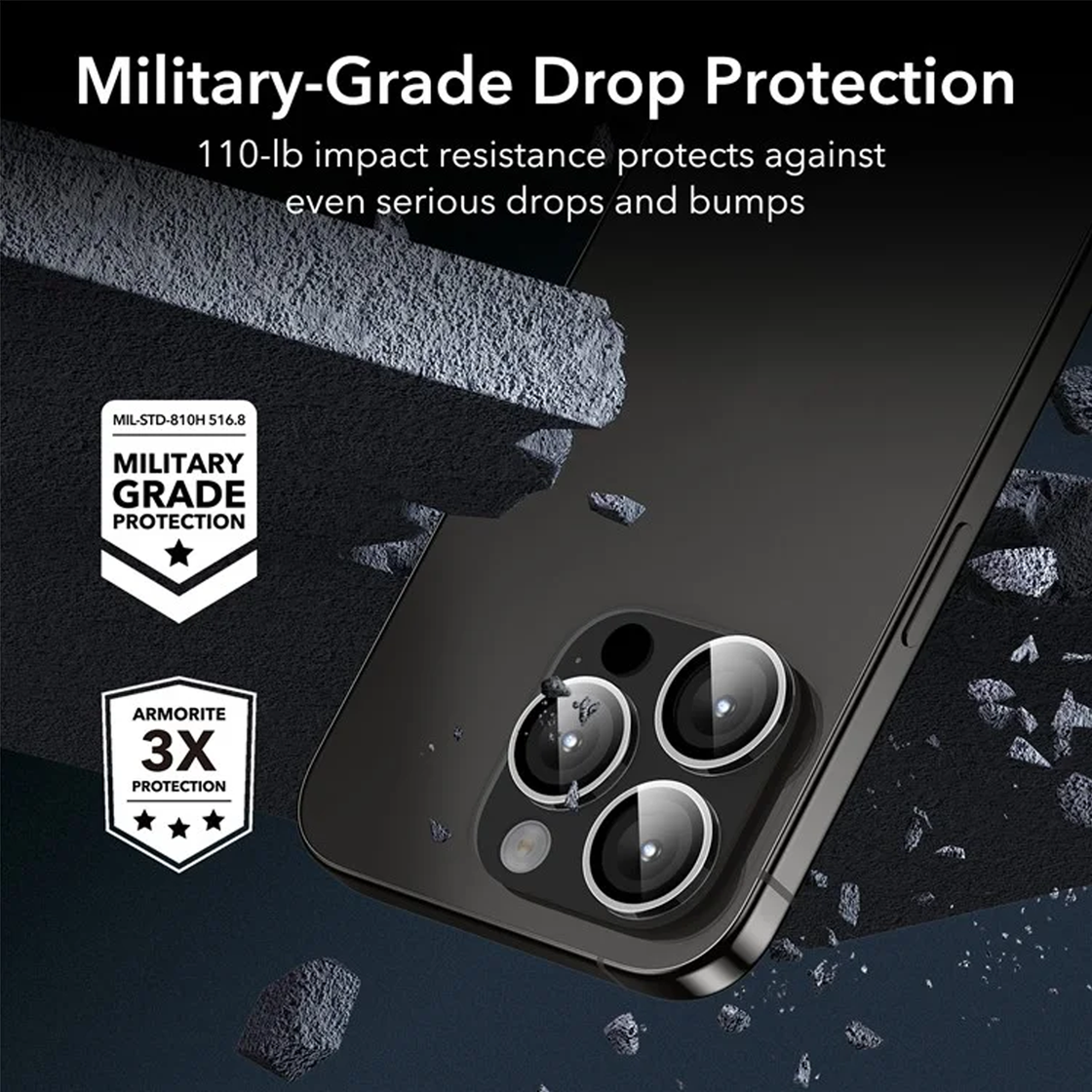 ESR - iPhone 15 Pro / 15 Pro Max - Protector de camara Armorite Lens - Clear