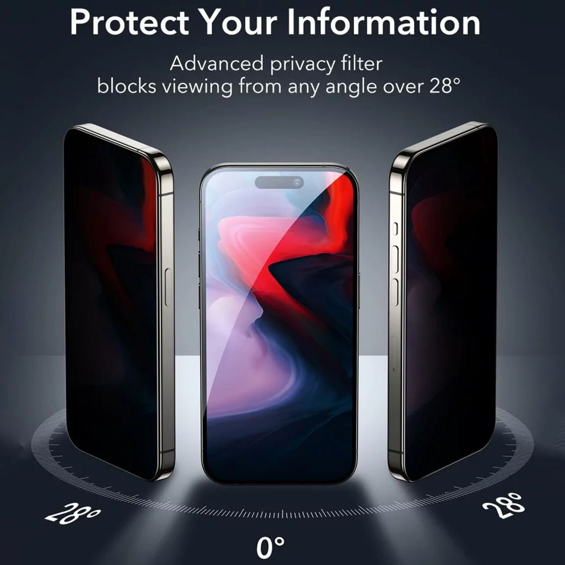 ESR - iPhone 15 Pro Max - Protector de pantalla ESR Armorite - Privacy