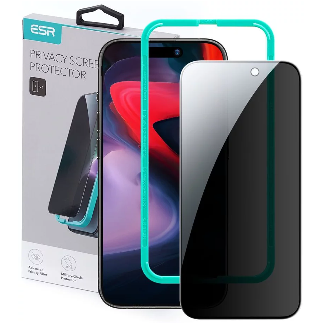 ESR - iPhone 15 Pro Max - Protector de pantalla ESR Armorite - Privacy