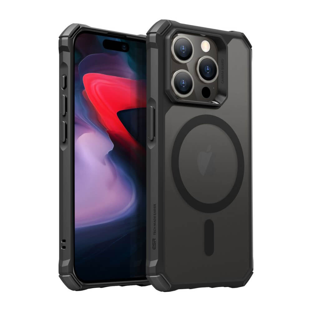 ESR - iPhone 15 Pro Max - Carcasa Air Armor Clear Case (HaloLock) - Frosted Black