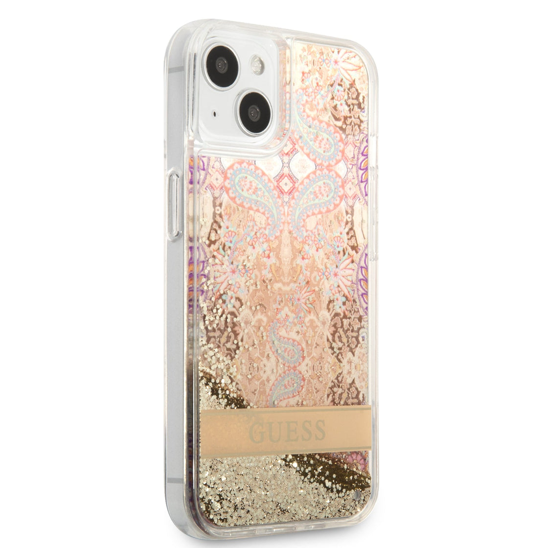 Guess - iPhone 15/14/13 - Carcasa HC Liquid Glitter Flower - Gold