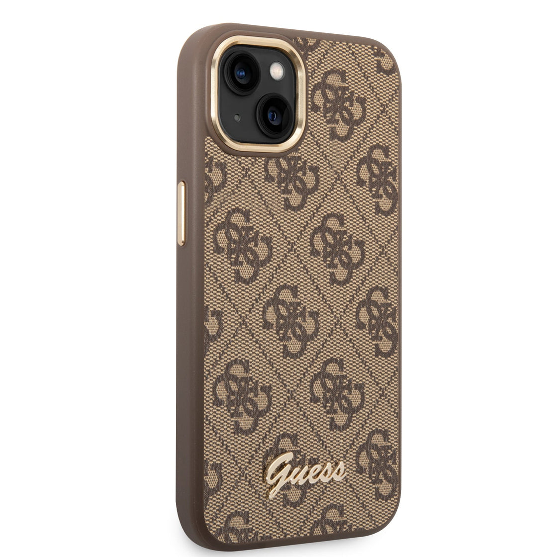 Guess - iPhone 14 Pro Max - Carcasa HC PC TPU 4G PU Metal Outline Script - Brown