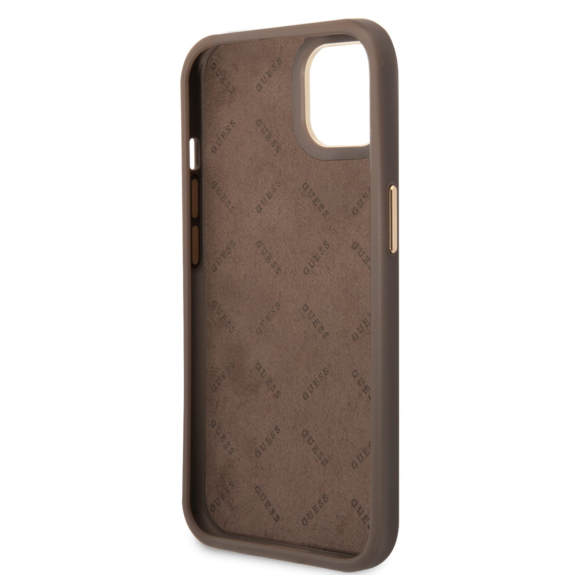 Guess - iPhone 14 Pro Max - Carcasa HC PC TPU 4G PU Metal Outline Script - Brown