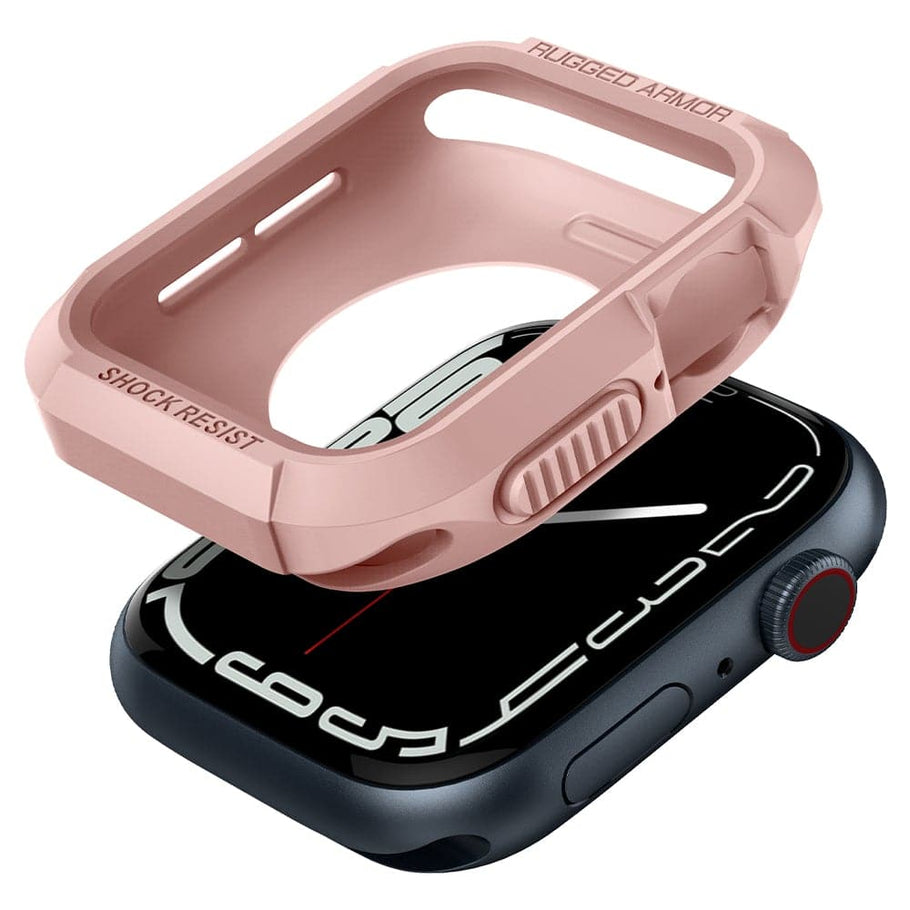 Spigen - Apple Watch 45/44/42 - Carcasa Rugged Armor - Rose Gold