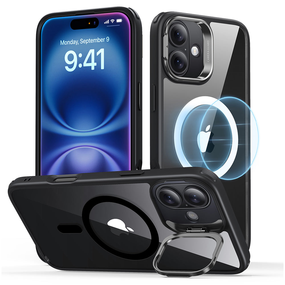 ESR - iPhone 16 - Carcasa Classic Hybrid with Stash Stand - Clear Black