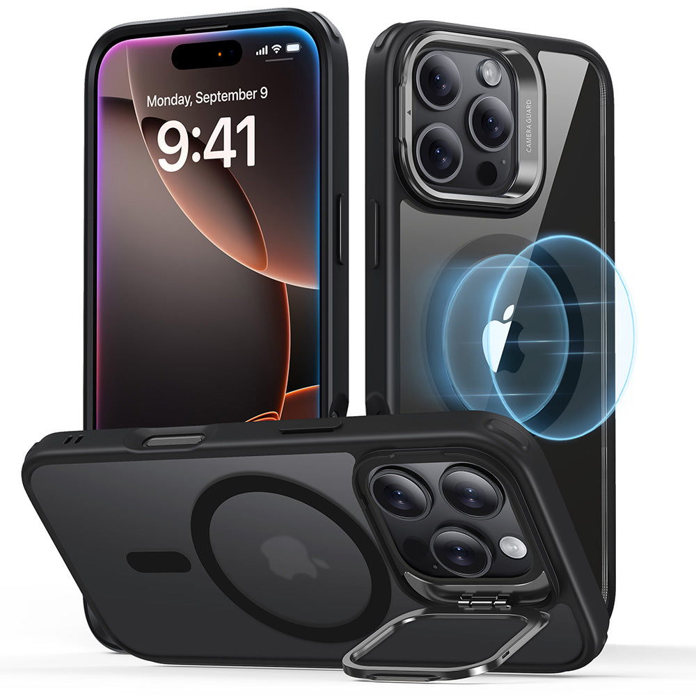 ESR - iPhone 16 Pro - Carcasa Classic Hybrid with Stash Stand - Clear Black