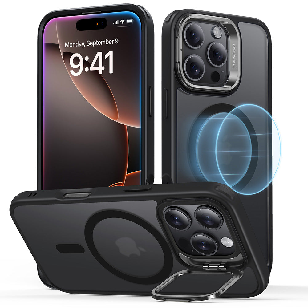 ESR - iPhone 16 Pro - Carcasa Classic Hybrid with Stash Stand - Frosted Black