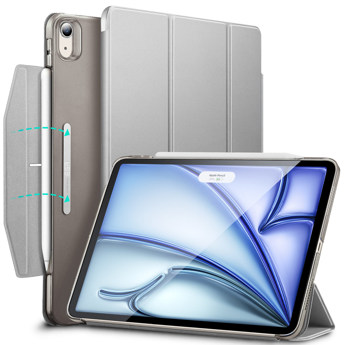 ESR - iPad Air 11 (2024) / iPad 10.9  (5th/4th) - Carcasa Ascend Trifold Case - Frosted Grey