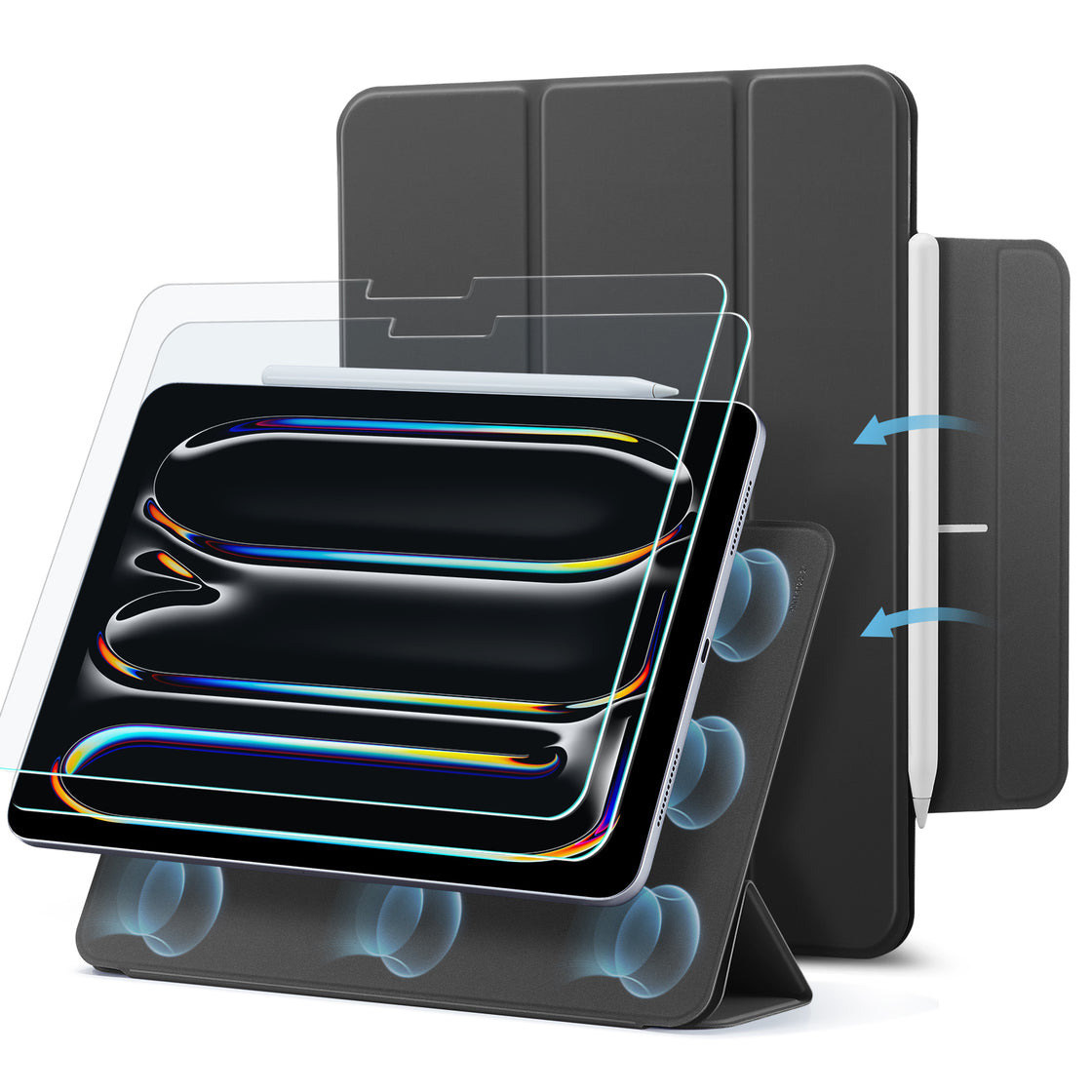 ESR - iPad Air 11 (2024) / iPad 10.9  (5th/4th)  - Carcasa Rebound Magnetic Case - Black
