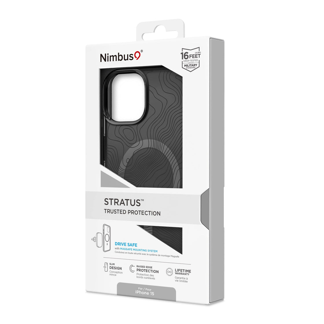 Nimbus9 - iPhone 15 - Carcasa Stratus MagSafe - Topography