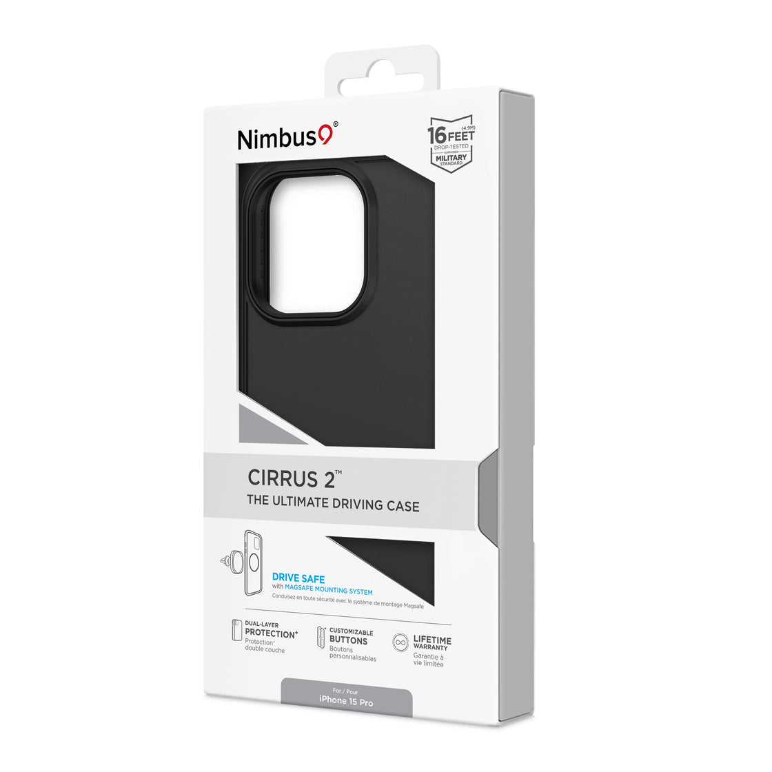 Nimbus9 - iPhone 15 Pro - Carcasa Cirrus 2 - Black