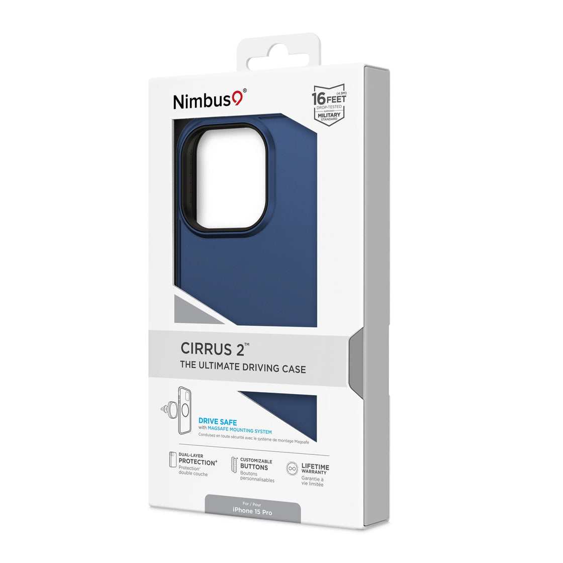 Nimbus9 - iPhone 15 Pro - Carcasa Cirrus 2 - Midnight Blue