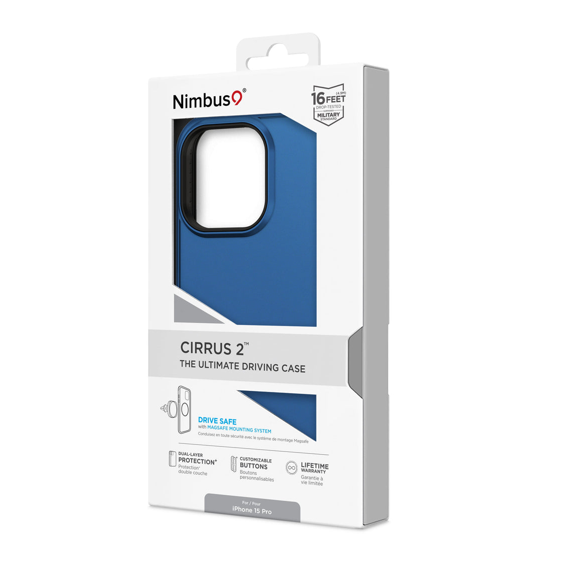 Nimbus9 - iPhone 15 Pro - Carcasa Cirrus 2 - Cobalt Blue