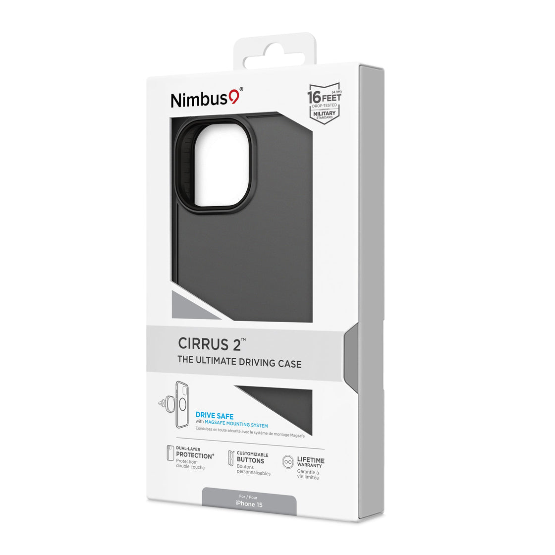 Nimbus9 - iPhone 15 - Carcasa Cirrus 2 - Gunmetal Gray