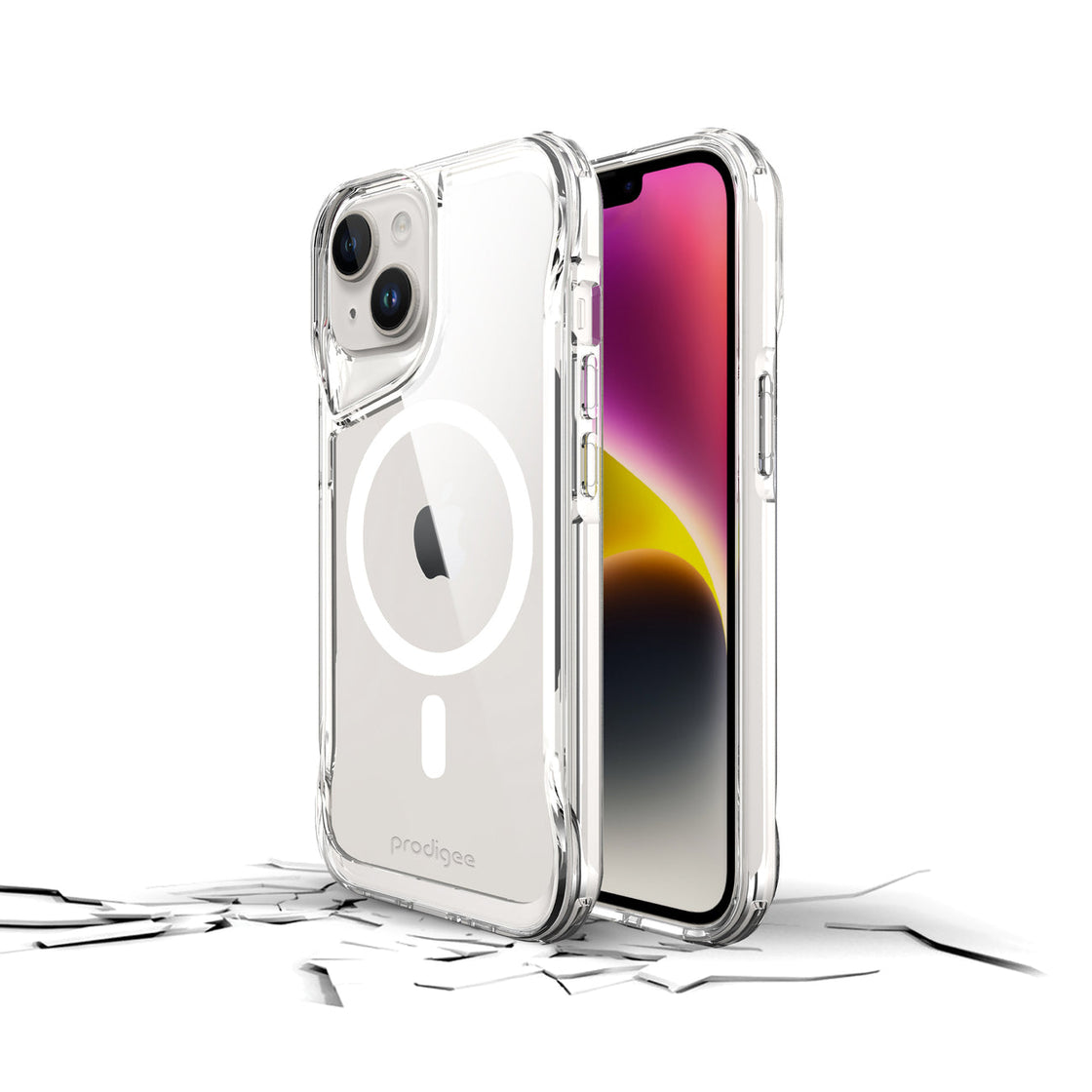 Prodigee - iPhone 15/14/13 Carcasa  Super Hero - Clear + Mag