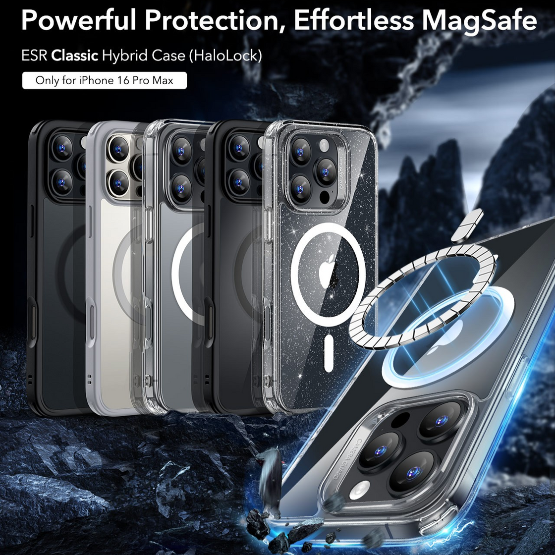ESR - iPhone 16 Pro Max - Carcasa Classic Hybrid - Clear Black