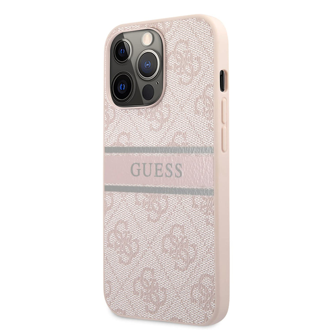 Guess - iPhone 13 Pro - Carcasa HC PU 4G STRIPE PINK