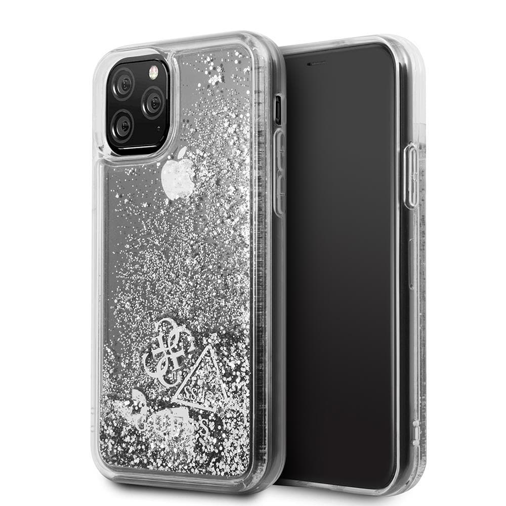 Guess - iPhone 11 - Carcasa Charms 2 Liquid Glitter - Silver