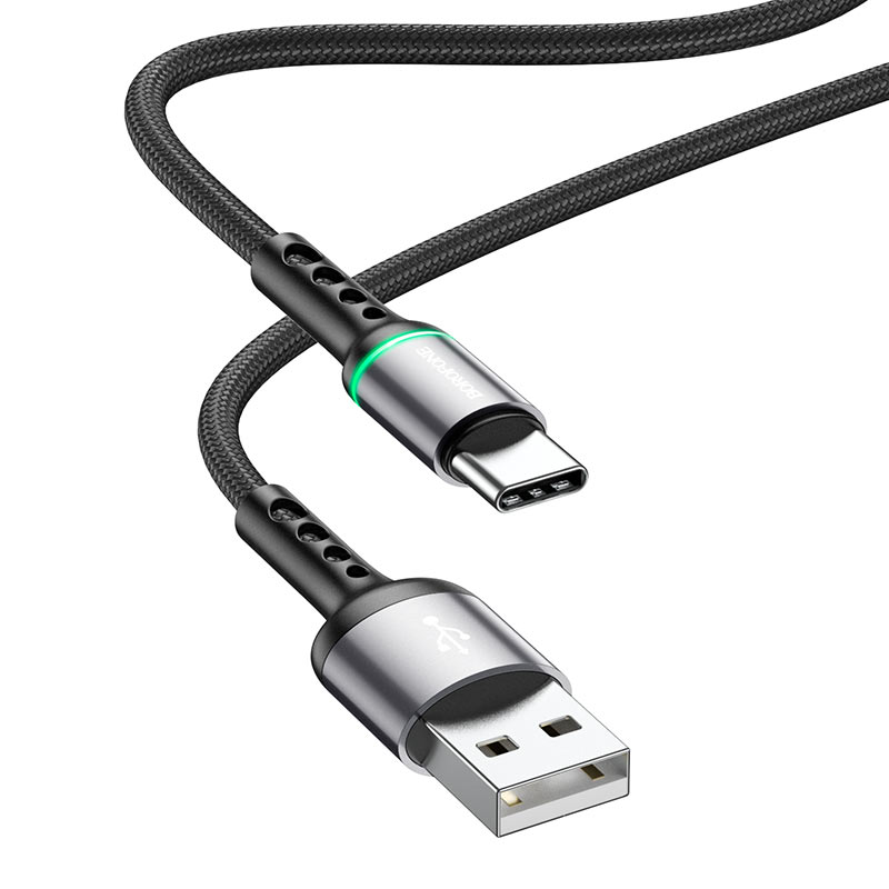 Borofone - BU33 Color ring charging data cable for iP - negro