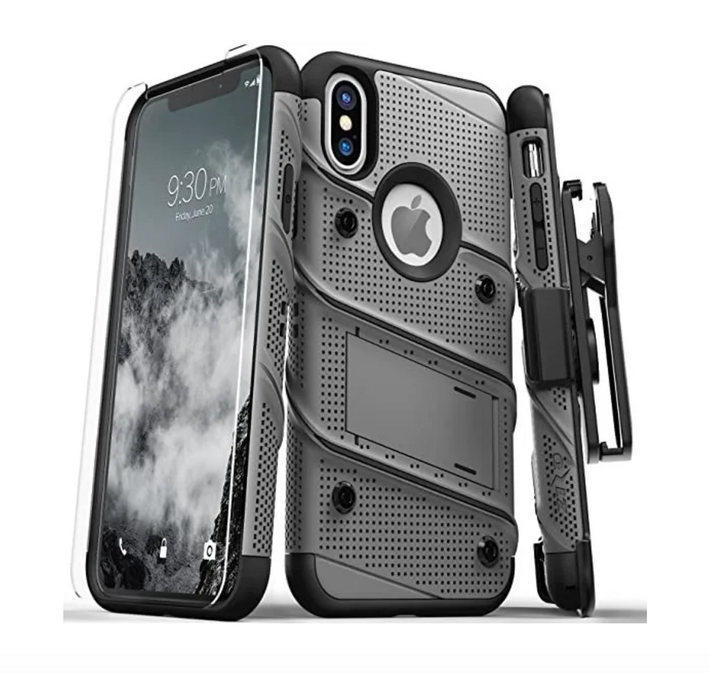 Zizo - iPhone XS Max - Carcasa Bolt - Gris Metalizado/Negro