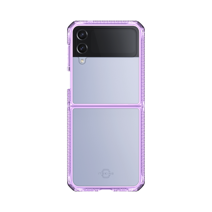 ITSKINS - Carcasa HYBRID R // CLEAR para Galaxy Z Flip 4 - Transparente Purple and transparent