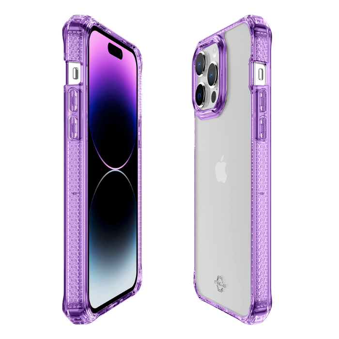 ITSKINS - iPhone 14 Pro Max ( 6.7") - Carcasa HYBRID R // CLEAR - Light Purple and Transparent
