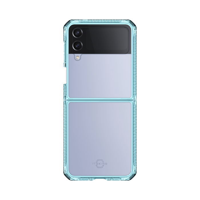 ITSKINS - Carcasa HYBRID R // CLEAR para Galaxy Z Flip 4 - Transparente Blue and transparent