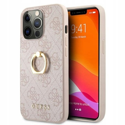 Guess - iPhone 13 Pro Max - Carcasa HC PU 4G RING PINK