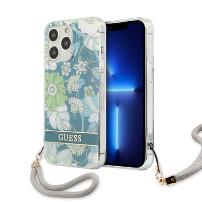Guess - iPhone 13 Pro Max - Carcasa Flower Cord - Green