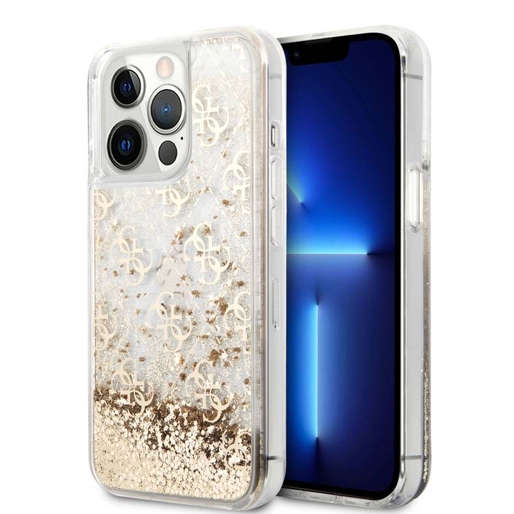 Guess - iPhone 13 Pro Max - Carcasa HC LIQ. GLITTER 4G GOLD