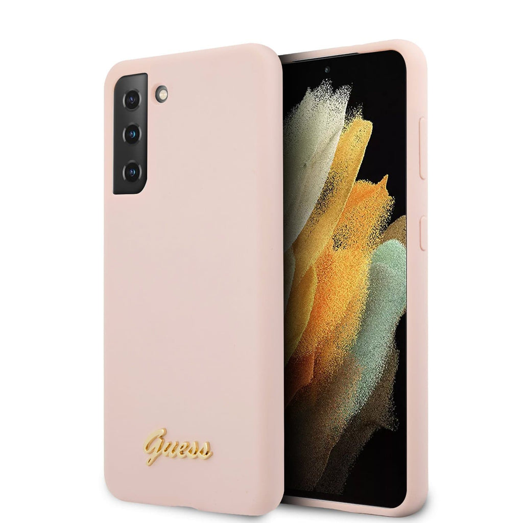 Guess - Galaxy S21 - HC SILICONE METAL LOGO SCRIPT - Pink