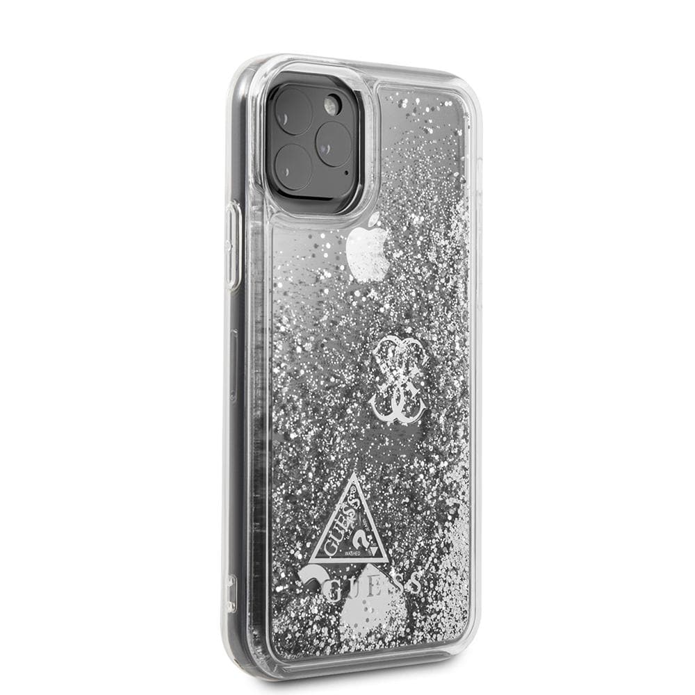 Guess - iPhone 11 - Carcasa Charms 2 Liquid Glitter - Silver