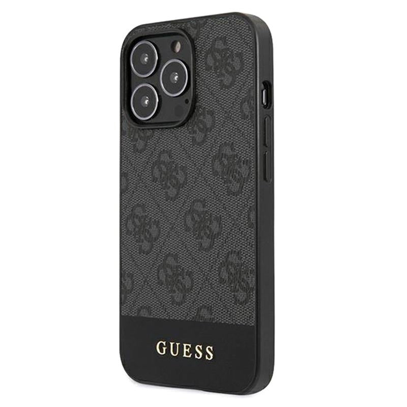 Guess - iPhone 13 Pro Max - Carcasa HC PC/TPU 4G PU BOTTOM STRIPE GREY