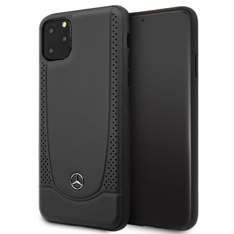 Mercedes-Benz - iPhone 11 Pro Max - Carcasa Smooth Leather Metal Logo - Black