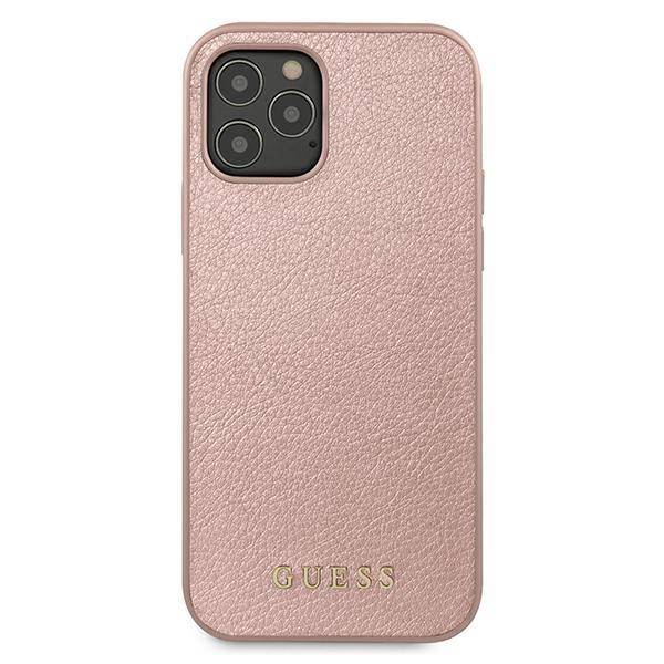 Guess - iPhone 12 Pro Max - Carcasa P.U. Leather Iridescent Collection - Pink