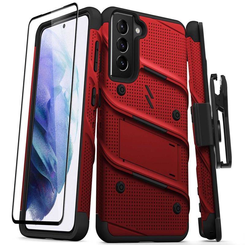 Zizo - Galaxy S21 - Carcasa Bolt - Rojo/ Negro