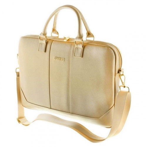Guess - SAFFIANO LOOK COMPUTER BAG 15"" - Beige