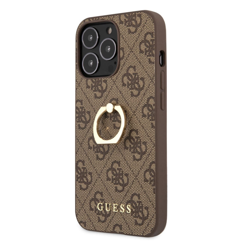 Guess - iPhone 13 Pro Max - Carcasa HC PU 4G RING BROWN
